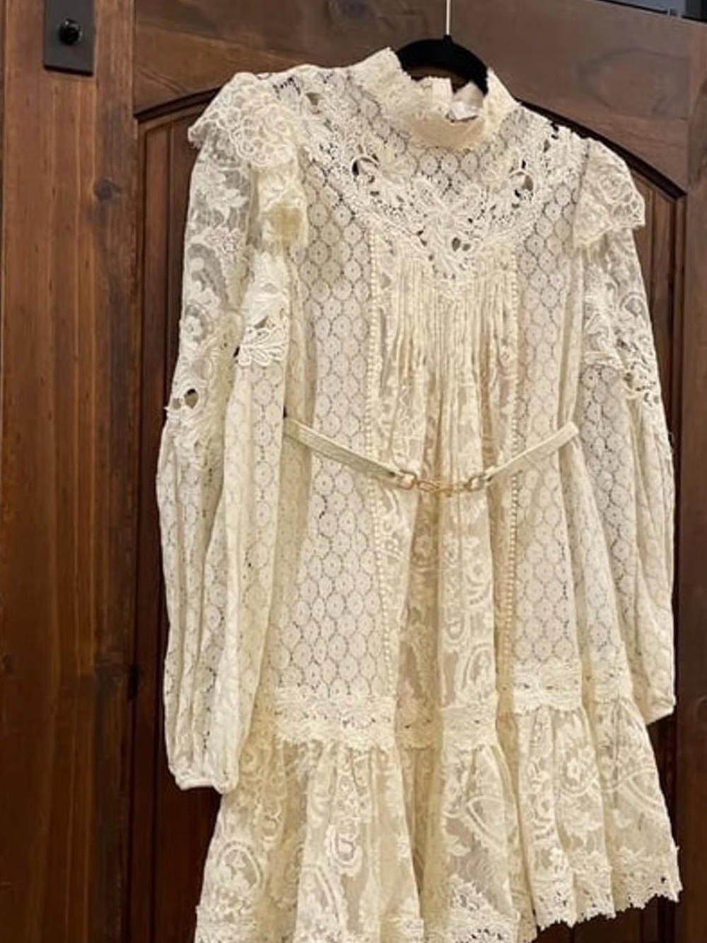 Zimmermann Ivory Lace Long-Sleeve Mini Dress size 0 - Picture 8 of 12